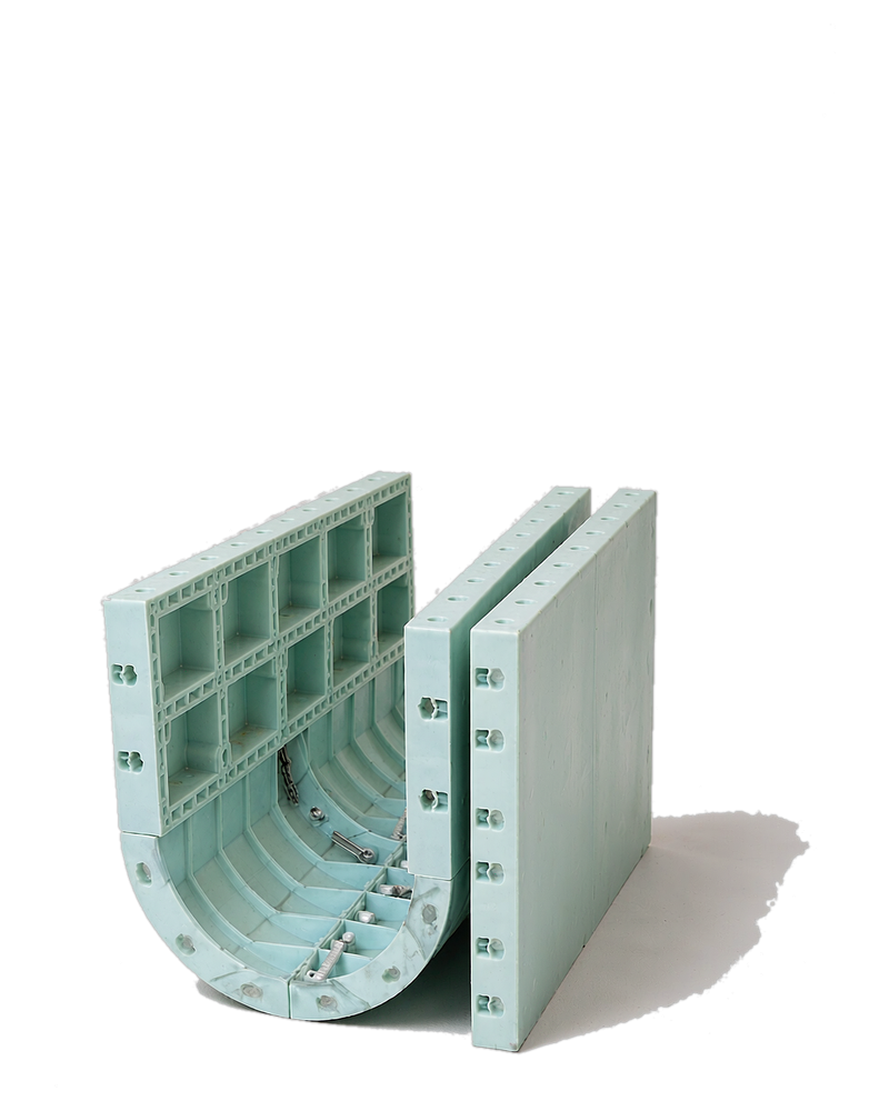 Plastic cylindrical column formwork shells