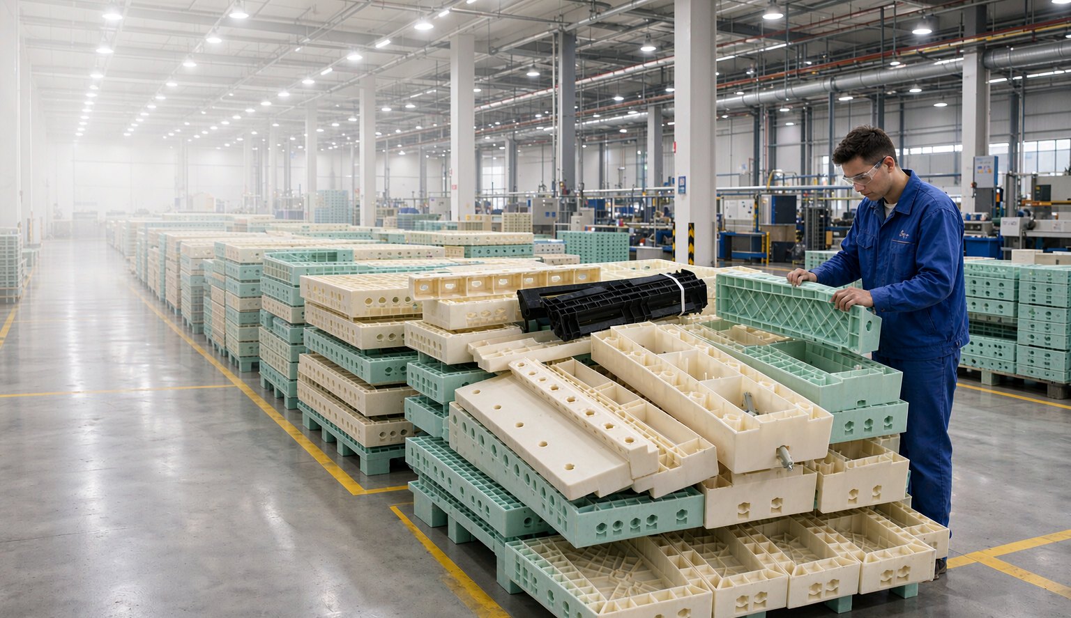 Formwork moulds in production at the Shanghai plant