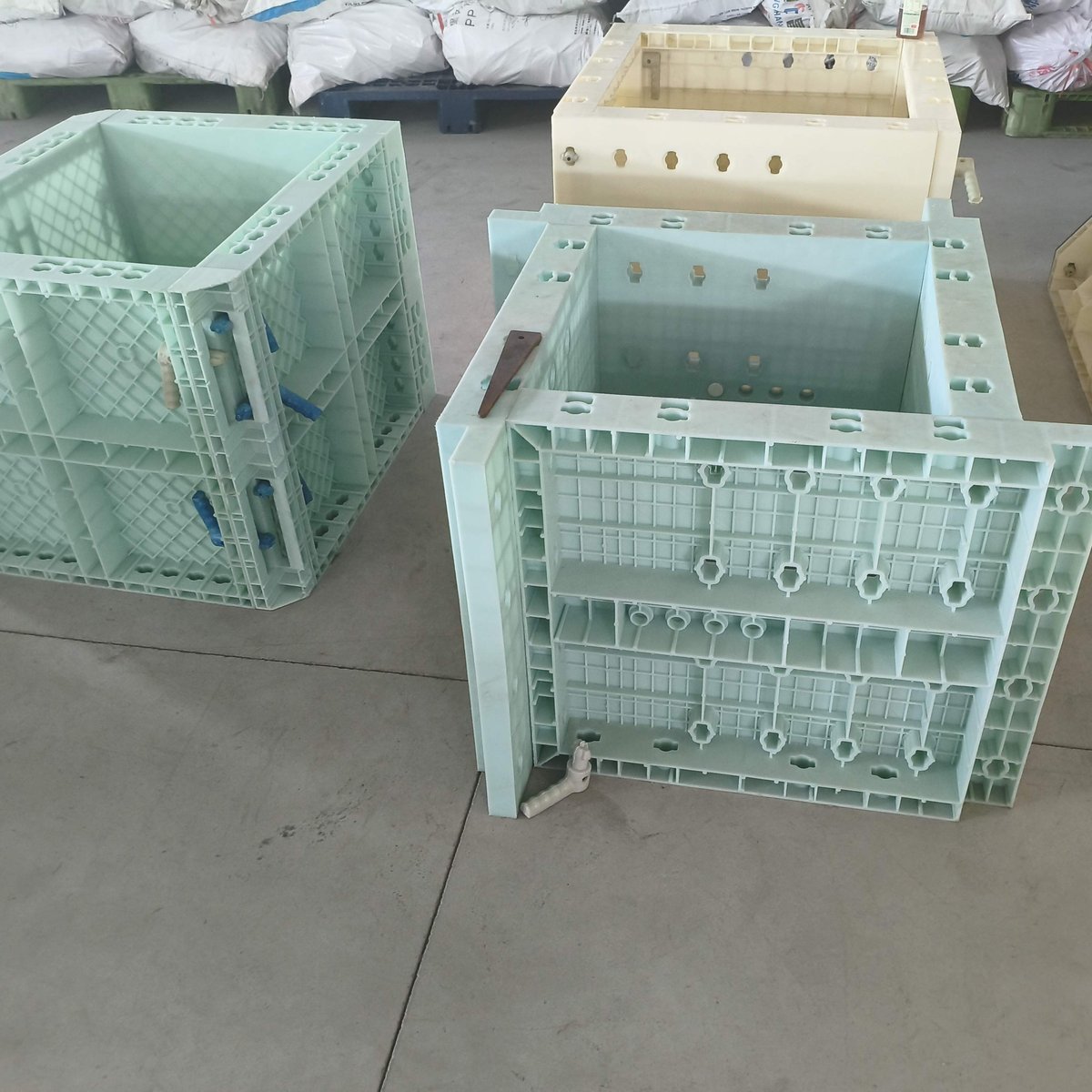Modular plastic formwork units assembled and pre-inspected in our workshop