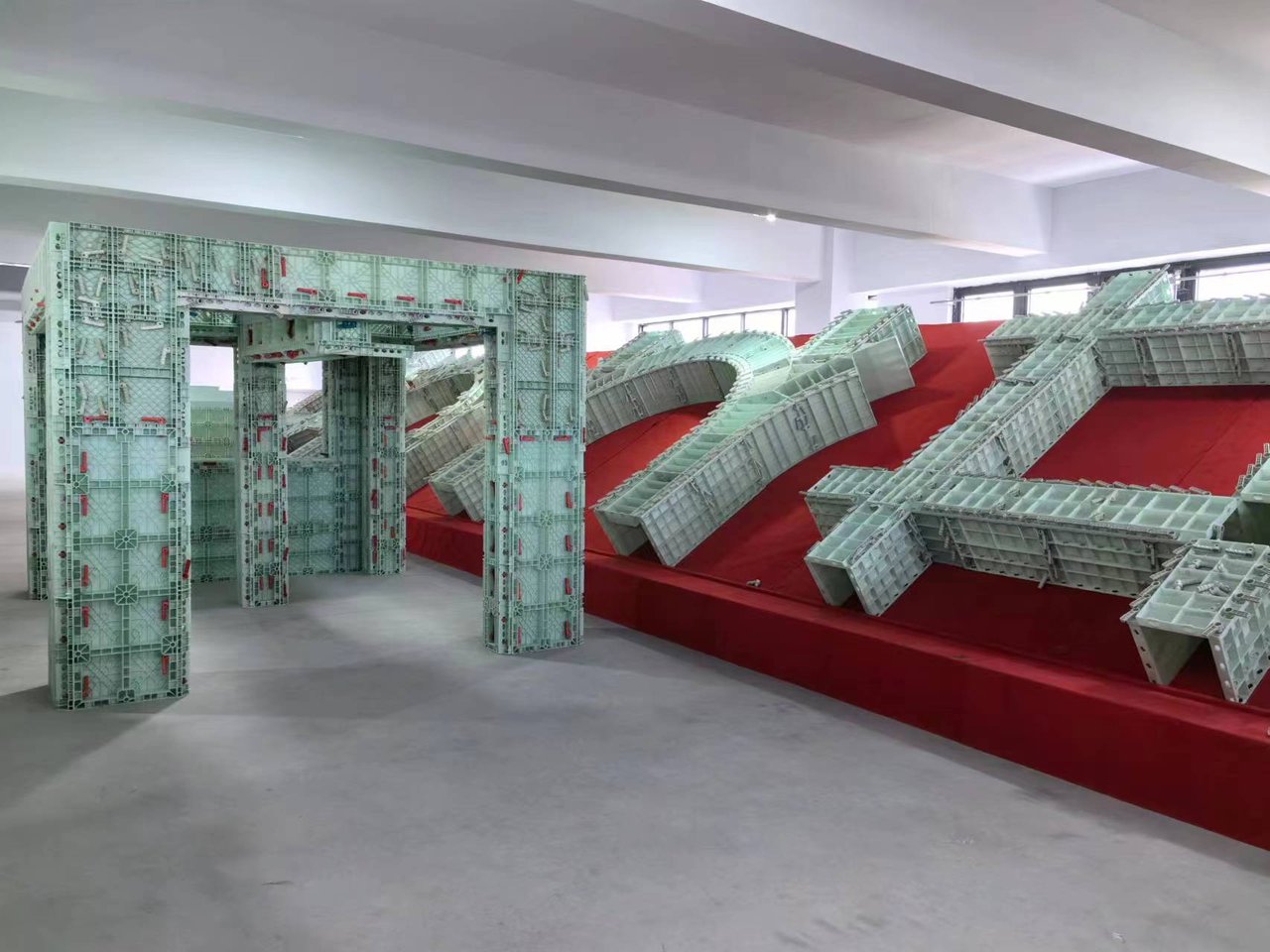 Plastic formwork systems on display at the Shanghai Doan showroom